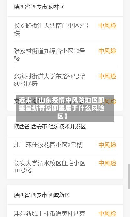 近来【山东疫情中风险地区即墨最新青岛即墨属于什么风险区】
