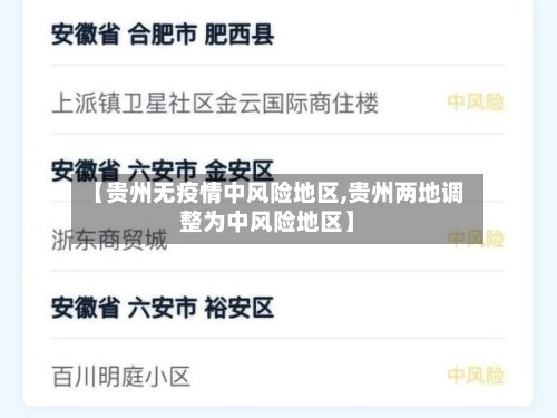 【贵州无疫情中风险地区,贵州两地调整为中风险地区】-第3张图片