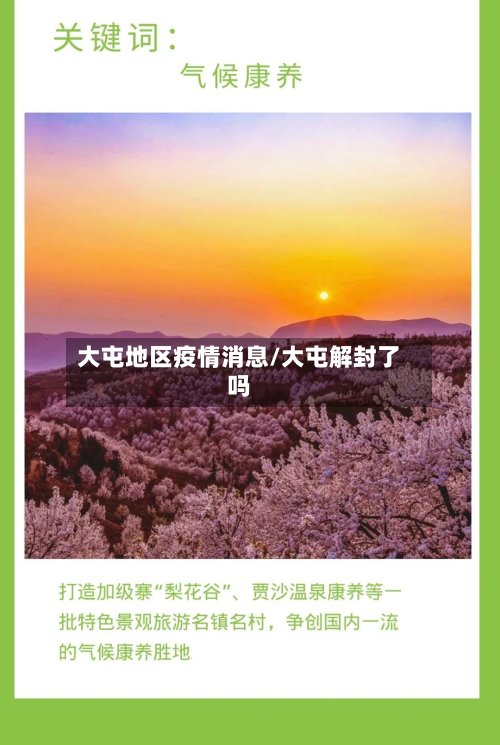 大屯地区疫情消息/大屯解封了吗