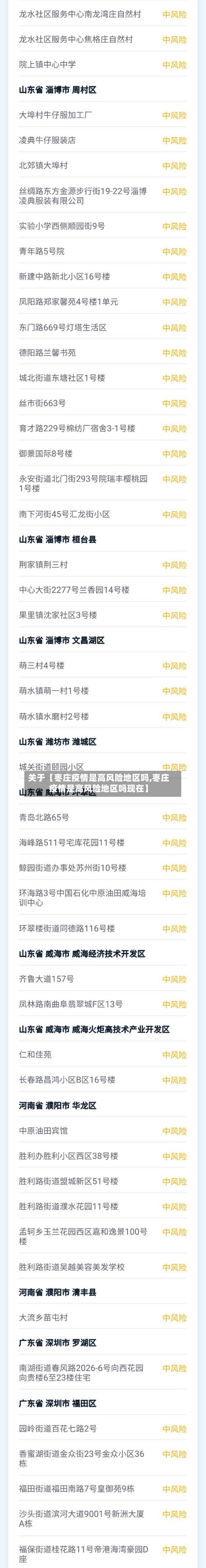 关于【枣庄疫情是高风险地区吗,枣庄疫情是高风险地区吗现在】-第3张图片