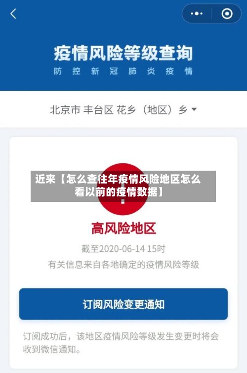 近来【怎么查往年疫情风险地区怎么看以前的疫情数据】