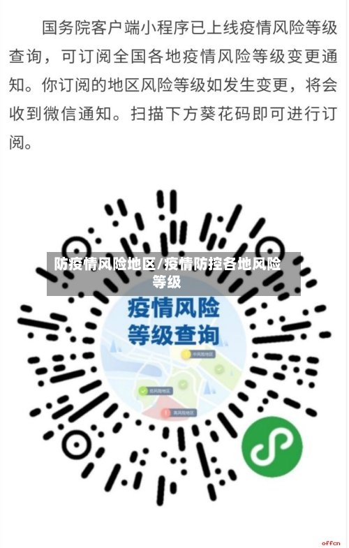防疫情风险地区/疫情防控各地风险等级