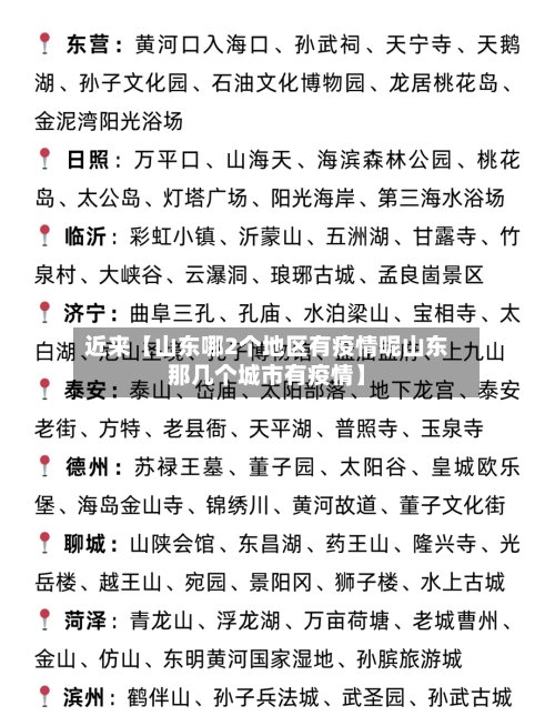 近来【山东哪2个地区有疫情呢山东那几个城市有疫情】