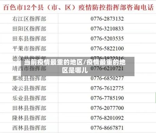 当前疫情最重的地区/疫情最重的地区是哪儿