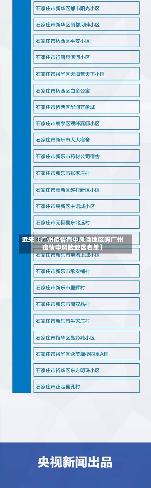 近来【广州疫情有中风险地区吗广州疫情中风险地区名单】