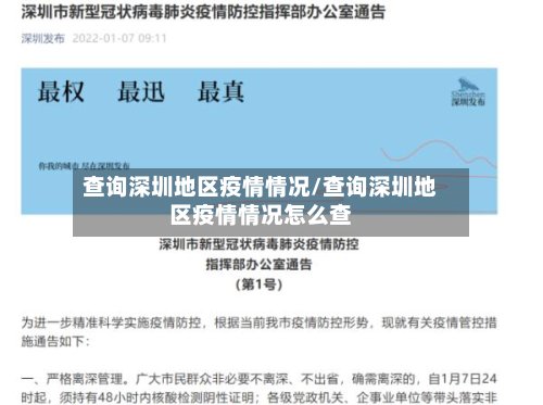 查询深圳地区疫情情况/查询深圳地区疫情情况怎么查