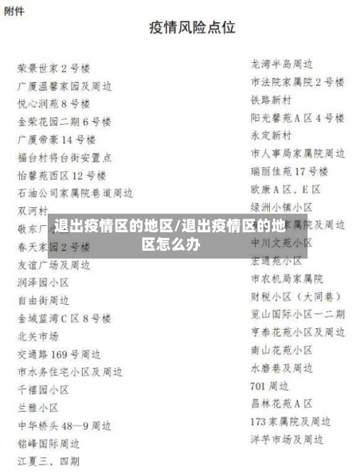 退出疫情区的地区/退出疫情区的地区怎么办-第2张图片