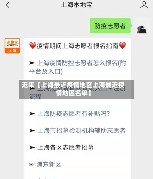 近来【上海最近疫情地区上海最近疫情地区名单】