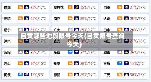 自贡哪些地段限号今天(自贡限号查询今天)-第2张图片