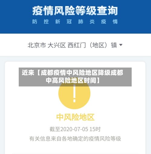 近来【成都疫情中风险地区降级成都中高风险地区时间】-第2张图片