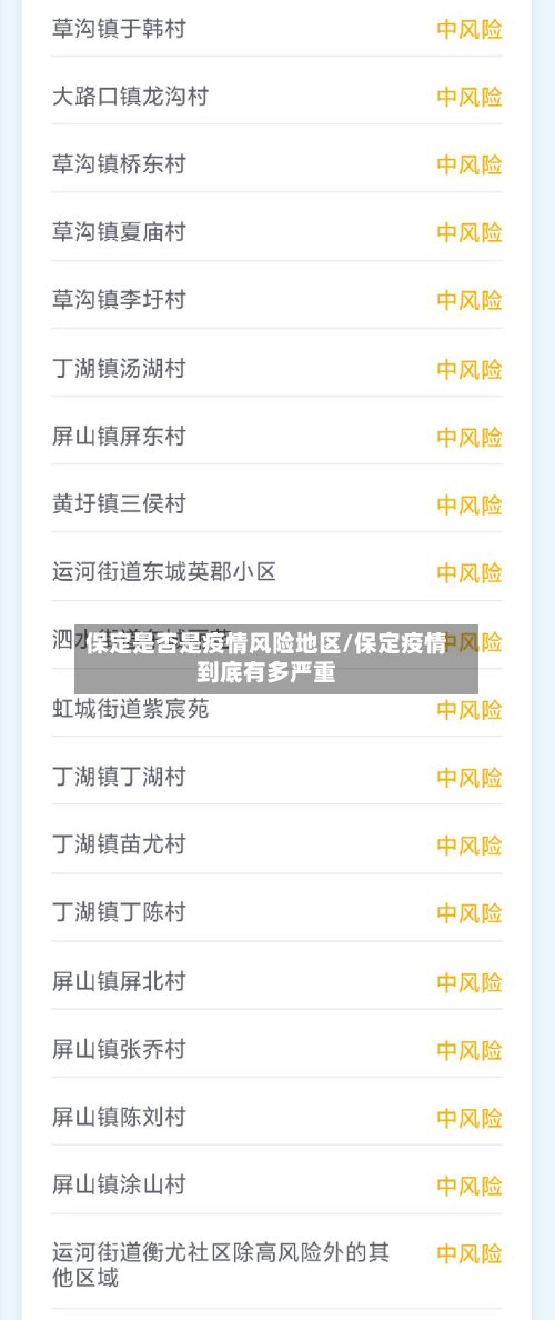 保定是否是疫情风险地区/保定疫情到底有多严重-第2张图片