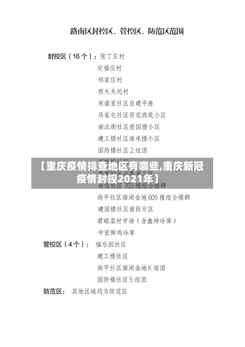 【重庆疫情排查地区有哪些,重庆新冠疫情封控2021年】-第1张图片