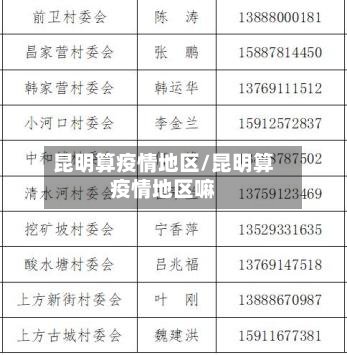 昆明算疫情地区/昆明算疫情地区嘛