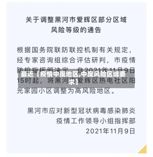 最近【疫情中度地区,中度风险区域要求】