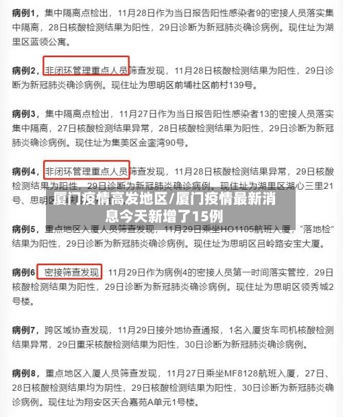 厦门疫情高发地区/厦门疫情最新消息今天新增了15例-第3张图片