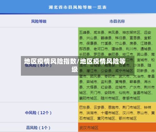 地区疫情风险指数/地区疫情风险等级