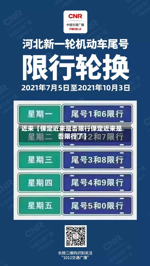 近来【保定近来是否限行保定近来是否限行了】