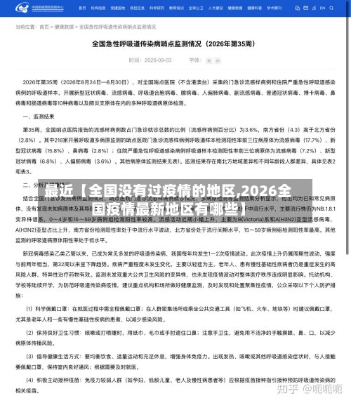 最近【全国没有过疫情的地区,2026全国疫情最新地区有哪些】