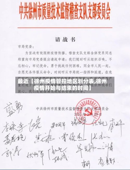 最近【徐州疫情管控地区划分表,徐州疫情开始与结束的时间】